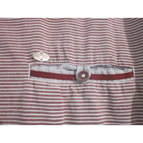 Engbers Men's XL Regular Fit Blue Red White Stripe Short Sleeved Button Up Shirt - Picture 3 of 5